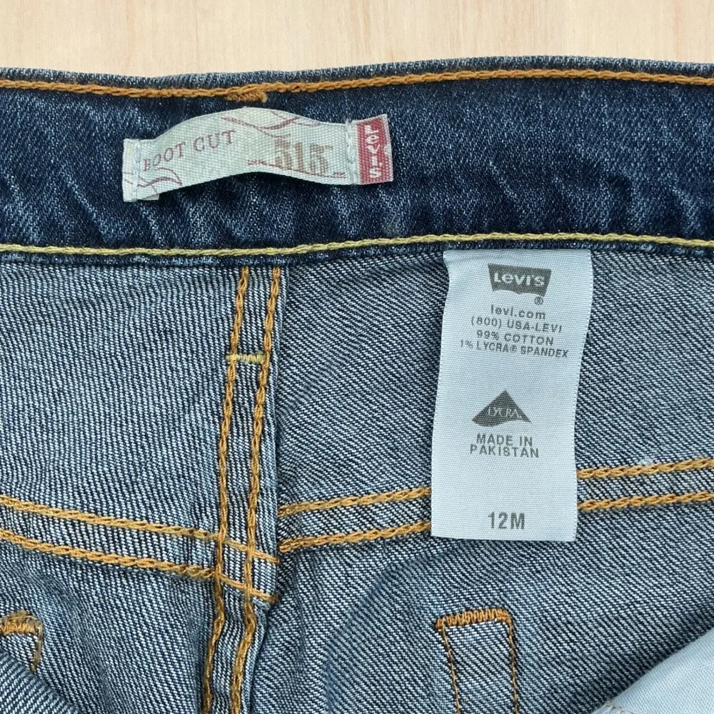 Levi's 515 Bootcut Jeans Womens 12M Blue Stretch Denim Y2K Dark Wash Cowgirl